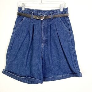 BRANDED BLUES HIGH RISE MOM SHORTS